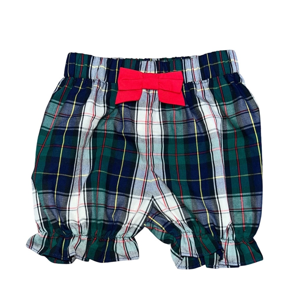 The Beaufort Bonnet Company Natalie Knickers Holiday Plaid Red Bow Size 5